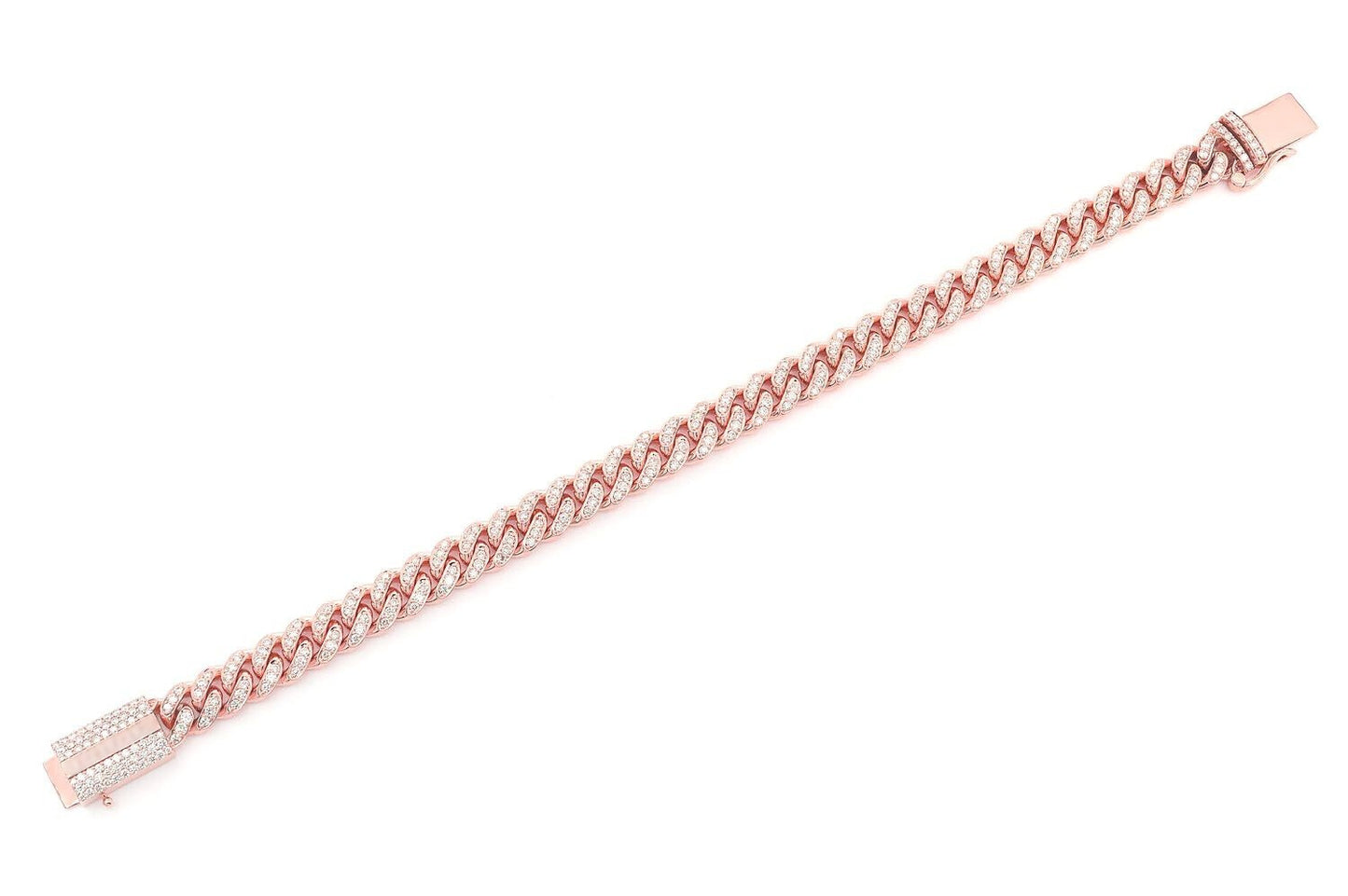 8MM MIAMI CUBAN DIAMOND BRACELET 14K SOLID GOLD 4.00CTW