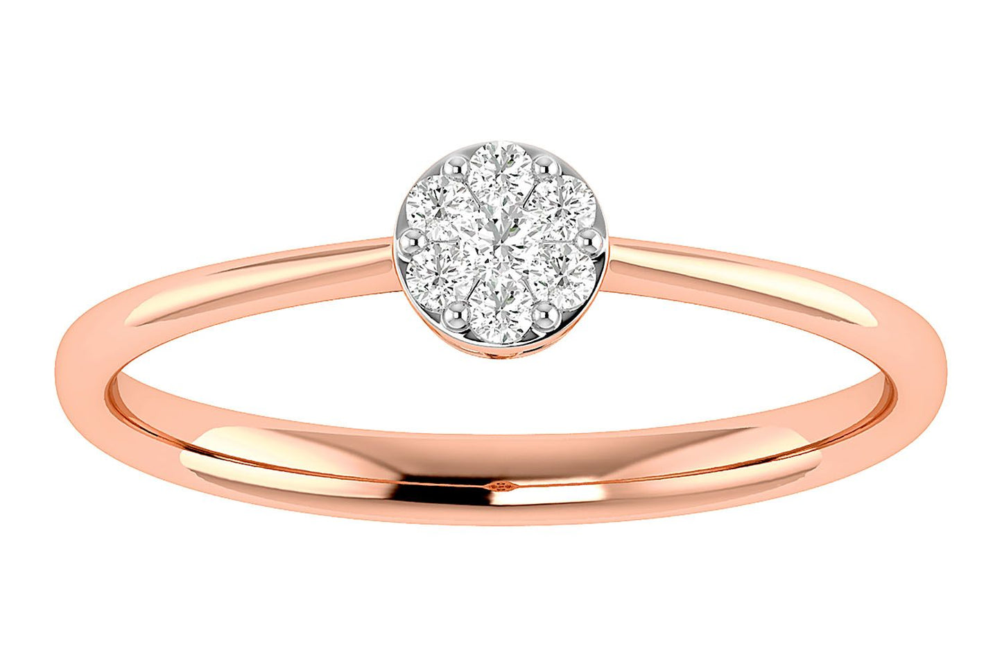 INEL ROTUND CU DIAMANTE, AUR MASIV DE 14K, 0.10CTW