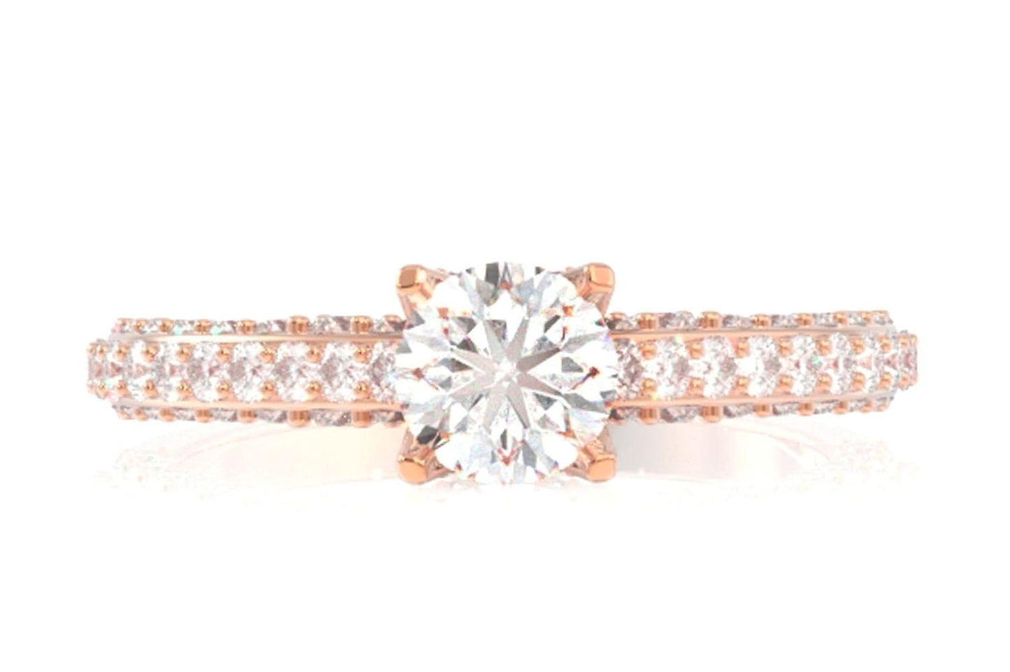 1.50CTW - CATHEDRAL 3 SIDES PAVE - ENGAGEMENT RING