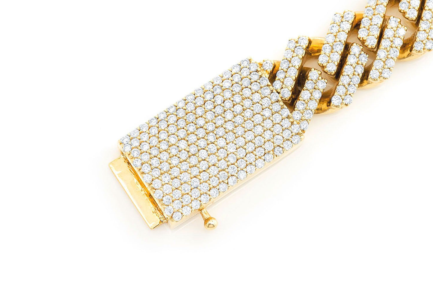 11MM RAISED DIAMOND CUBAN LINK BRACELET 14K SOLID GOLD 8.50CTW