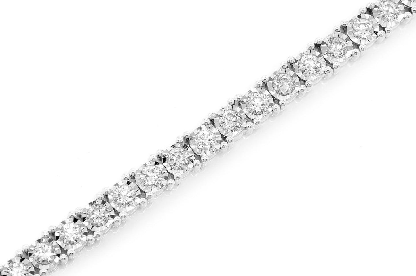 9PT MIRACLE SET DIAMOND TENNIS BRACELET 14K SOLID GOLD 4.50CTW