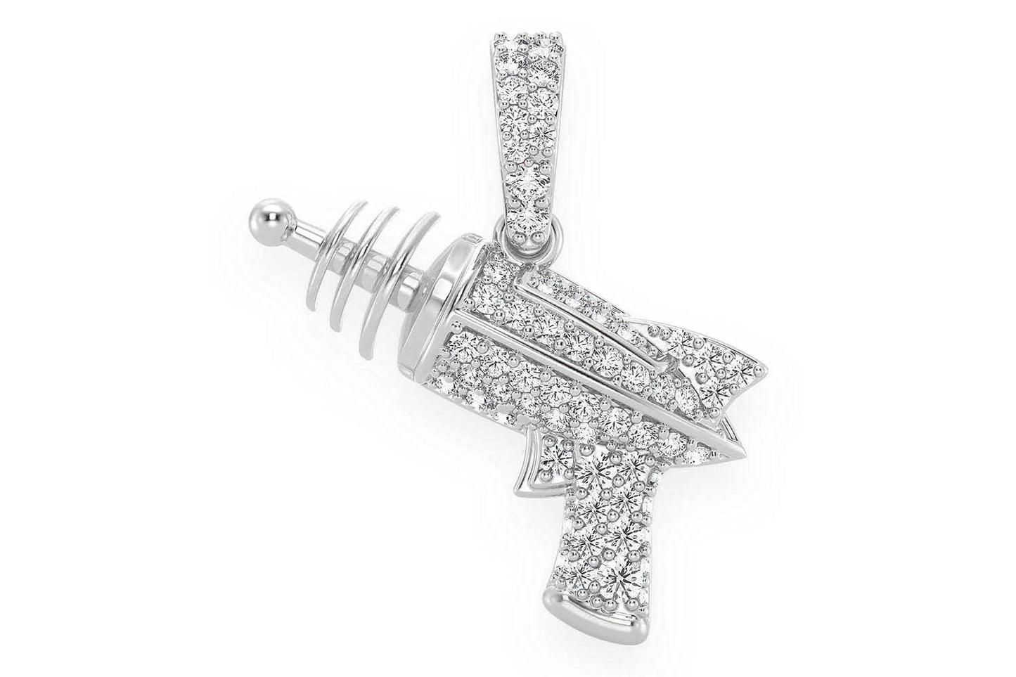 PANDANTIV RAYGUN CU DIAMANT, AUR MASIV DE 14K, 0.33CTW