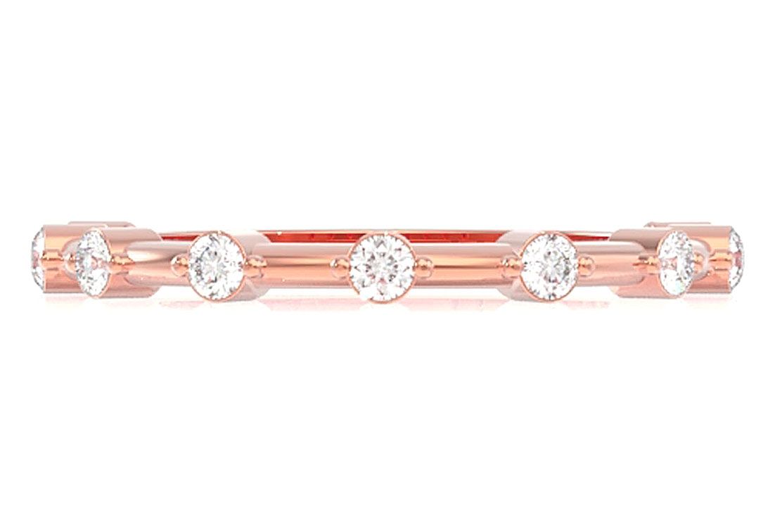 9 STONE STACKABLE DIAMOND BAND RING 14K SOLID GOLD 0.25CTW