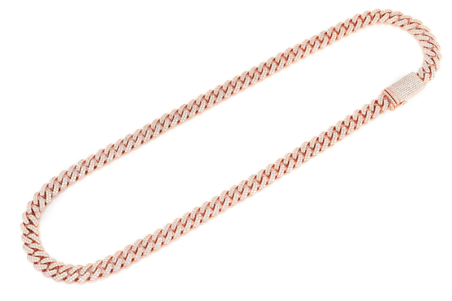 10MM MIAMI CUBAN DIAMOND NECKLACE 14K SOLID GOLD 14.00CTW