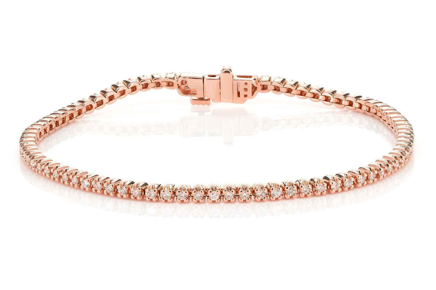 DIAMOND CROWN SET LINK BRACELET 14K SOLID GOLD 1.00CTW