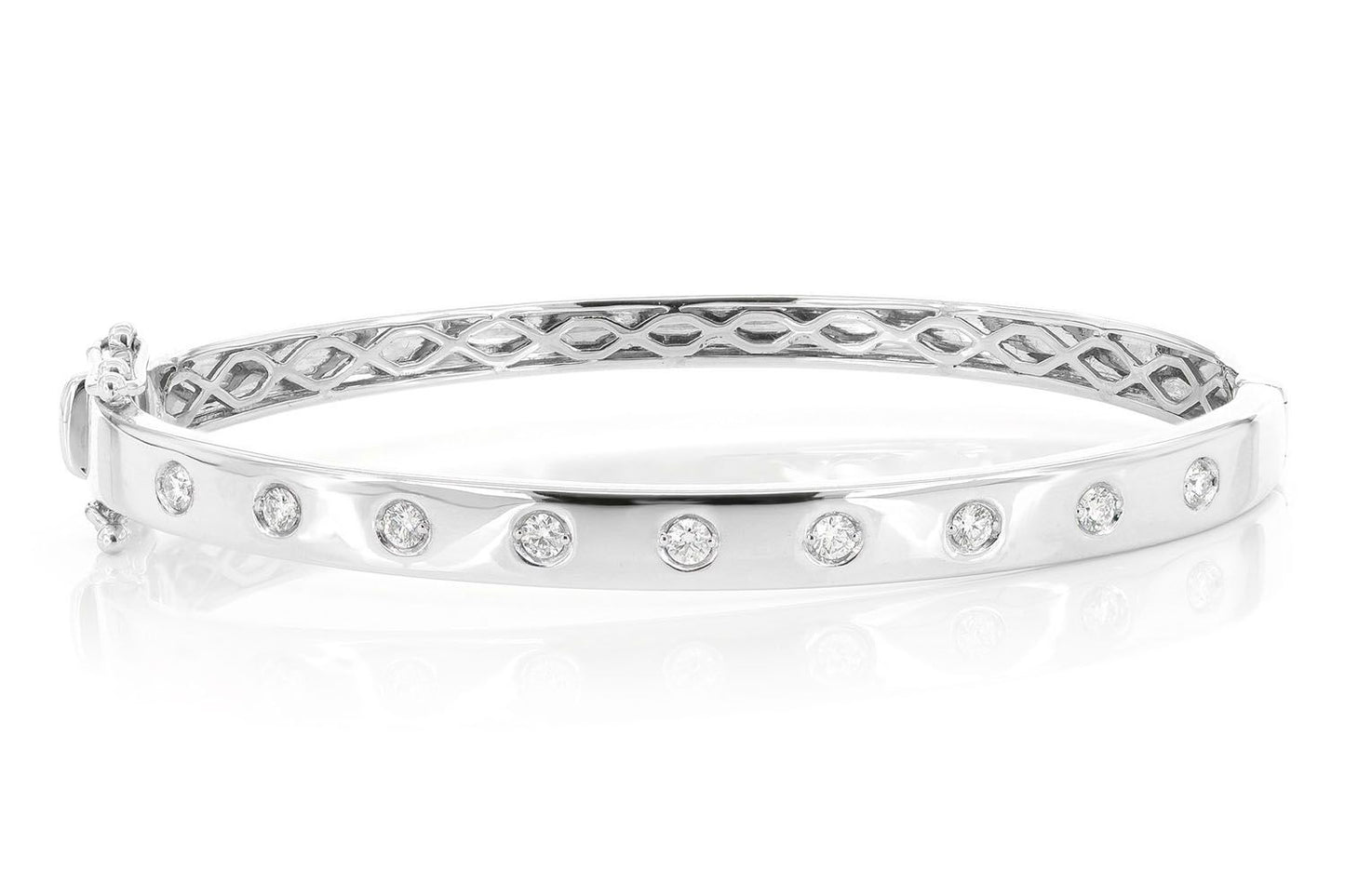 GYPSY SET DIAMOND BANGLE BRACELET 0.35CTW 14K SOLID GOLD