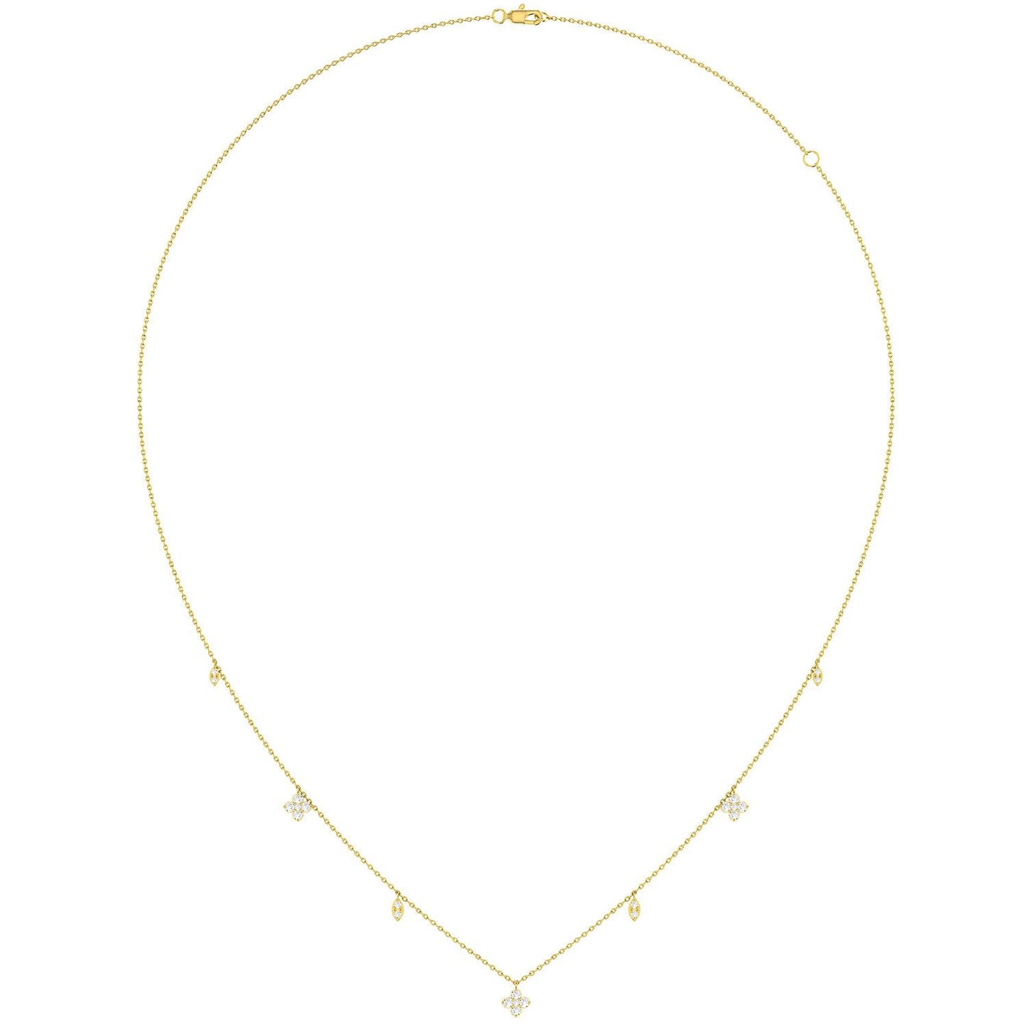 COLIER CLOVER DIAMOND STATION AUR MASIV DE 14K 0.25CT