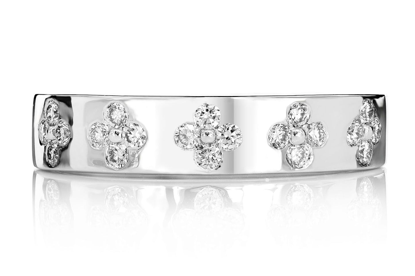 INEL CU TRIFOI CU DIAMANT, AUR MASIV DE 14K, 0.25CT