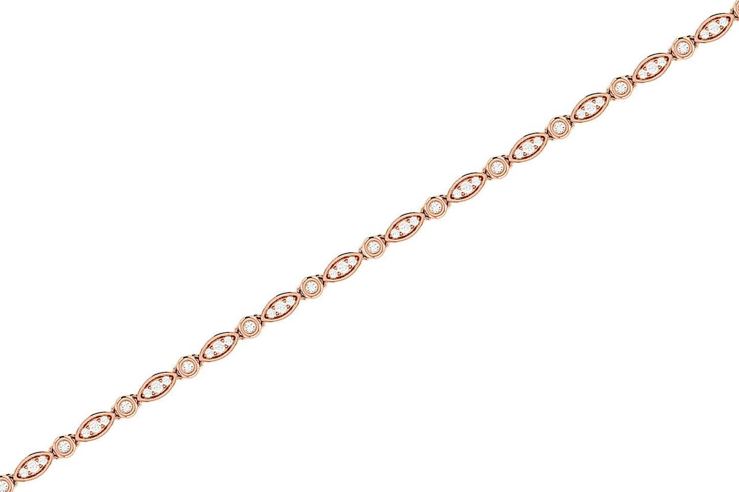 GEOMETRIC BEZEL SET LINK DIAMOND BRACELET 14K SOLID GOLD 0.50CTW