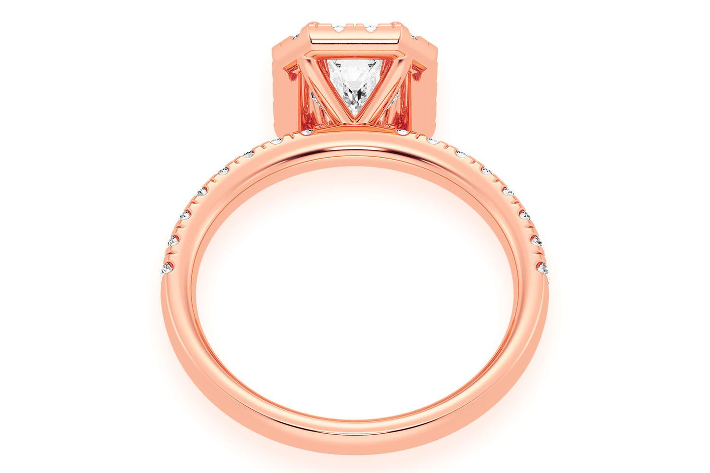 THAV - INEL DE LOGODNĂ CU SMARALD SOLITAR DE 0,75 CT - HALO SCALLOP, UN RÂND - DIAMANT