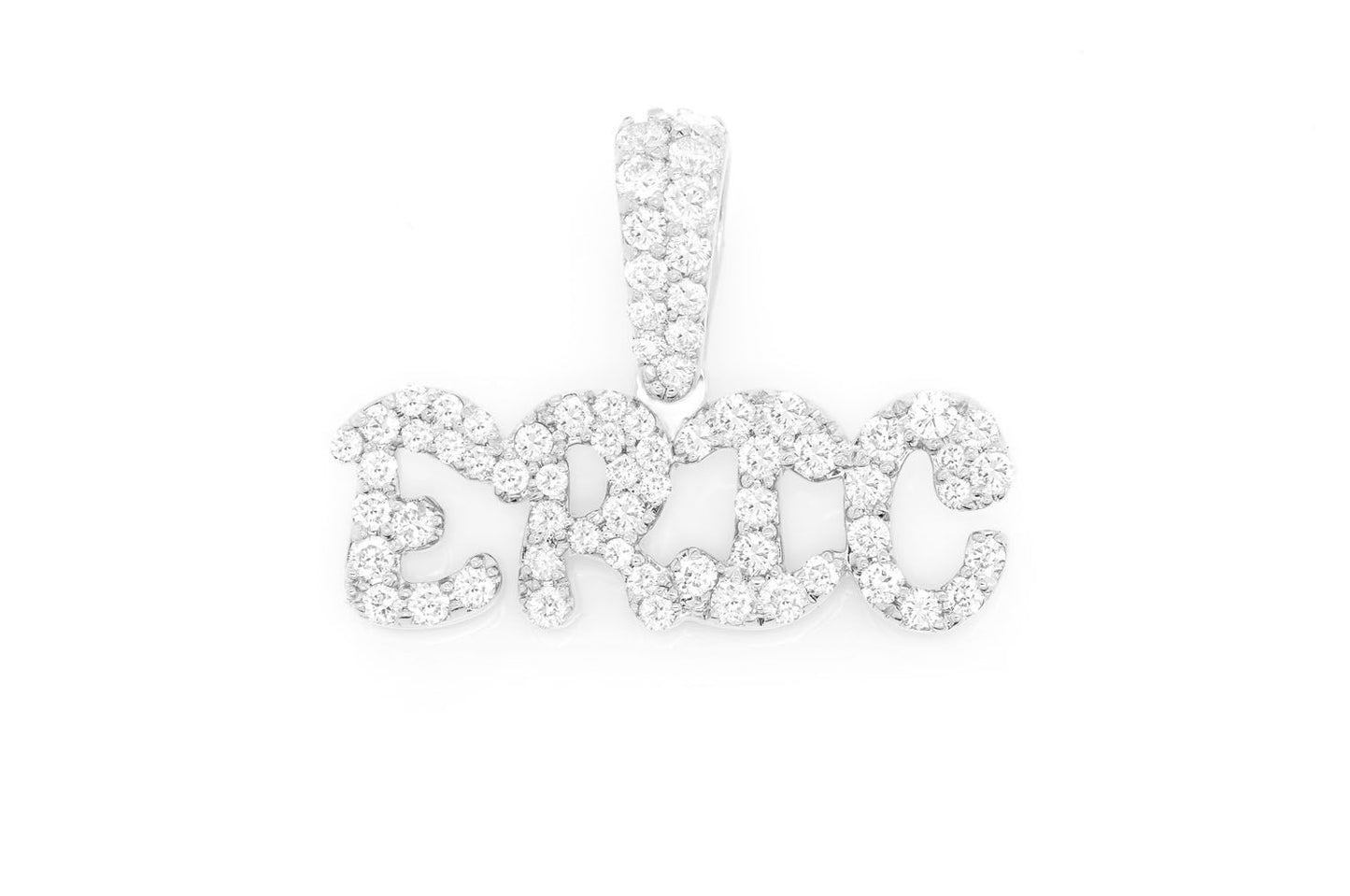 ERIC CUSTOM NAMEPLATE DIAMOND PENDANT 14K SOLID GOLD