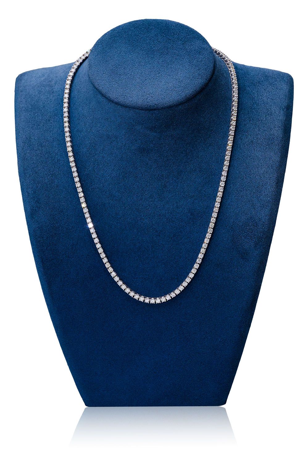 17PT PRONG SET DIAMOND TENNIS NECKLACE 14K SOLID GOLD 24.00CTW