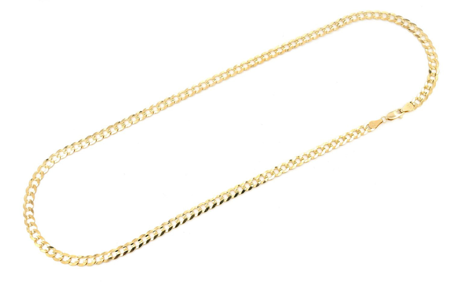 5.5MM FLAT CURB 14K SOLID GOLD CHAIN