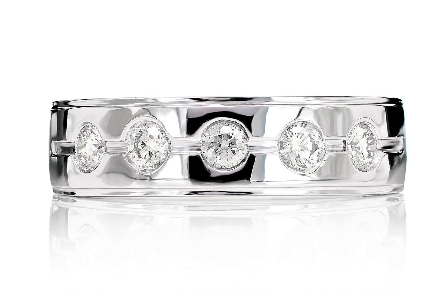 SET ȚIGĂN CU 5 PIETRE ȘI DIAMANTE, AUR MASIV DE 14K, 0.50CT