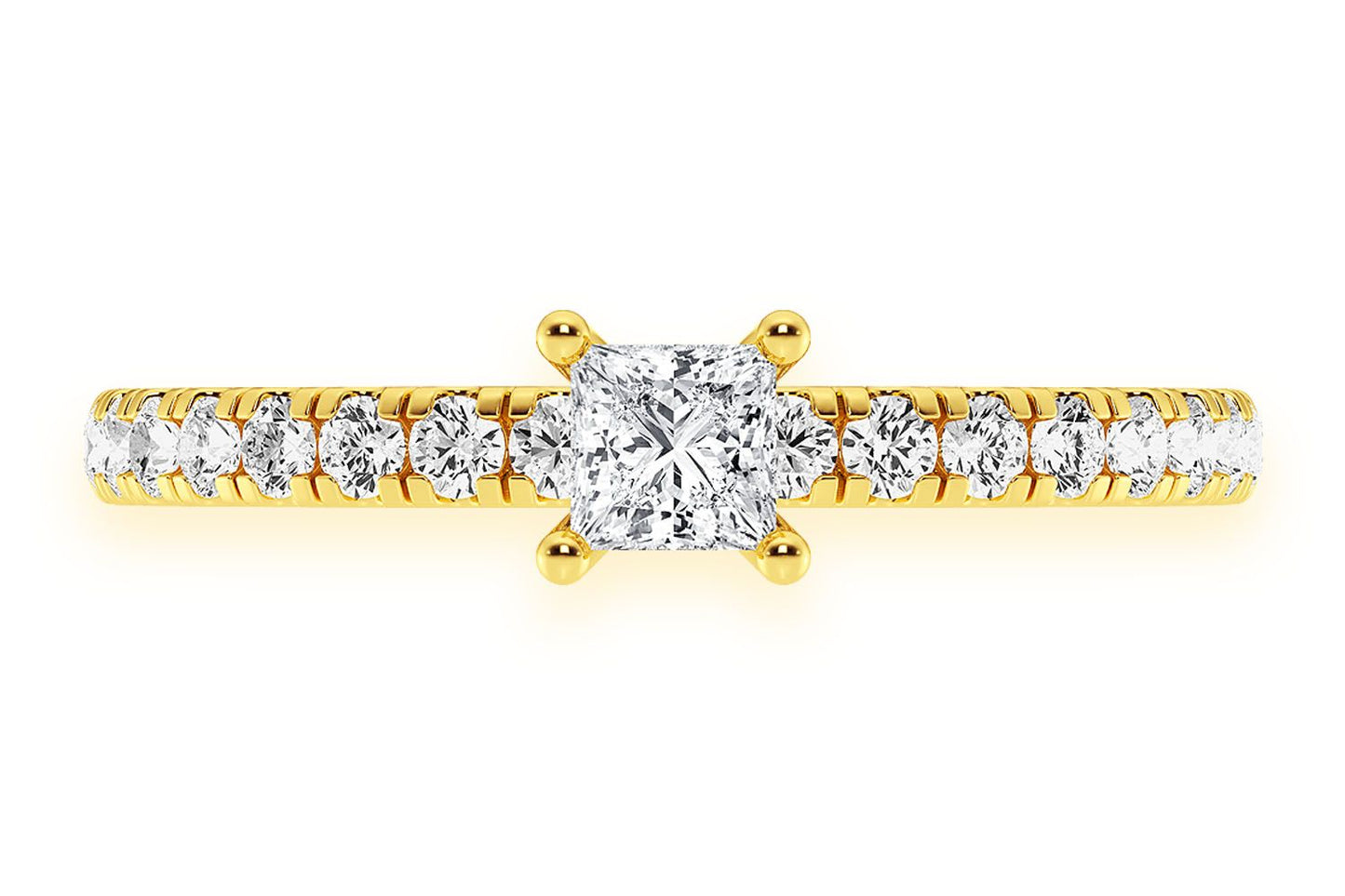THINN - .25CT PRINCESS CUT - DIAMOND ENGAGEMENT RING