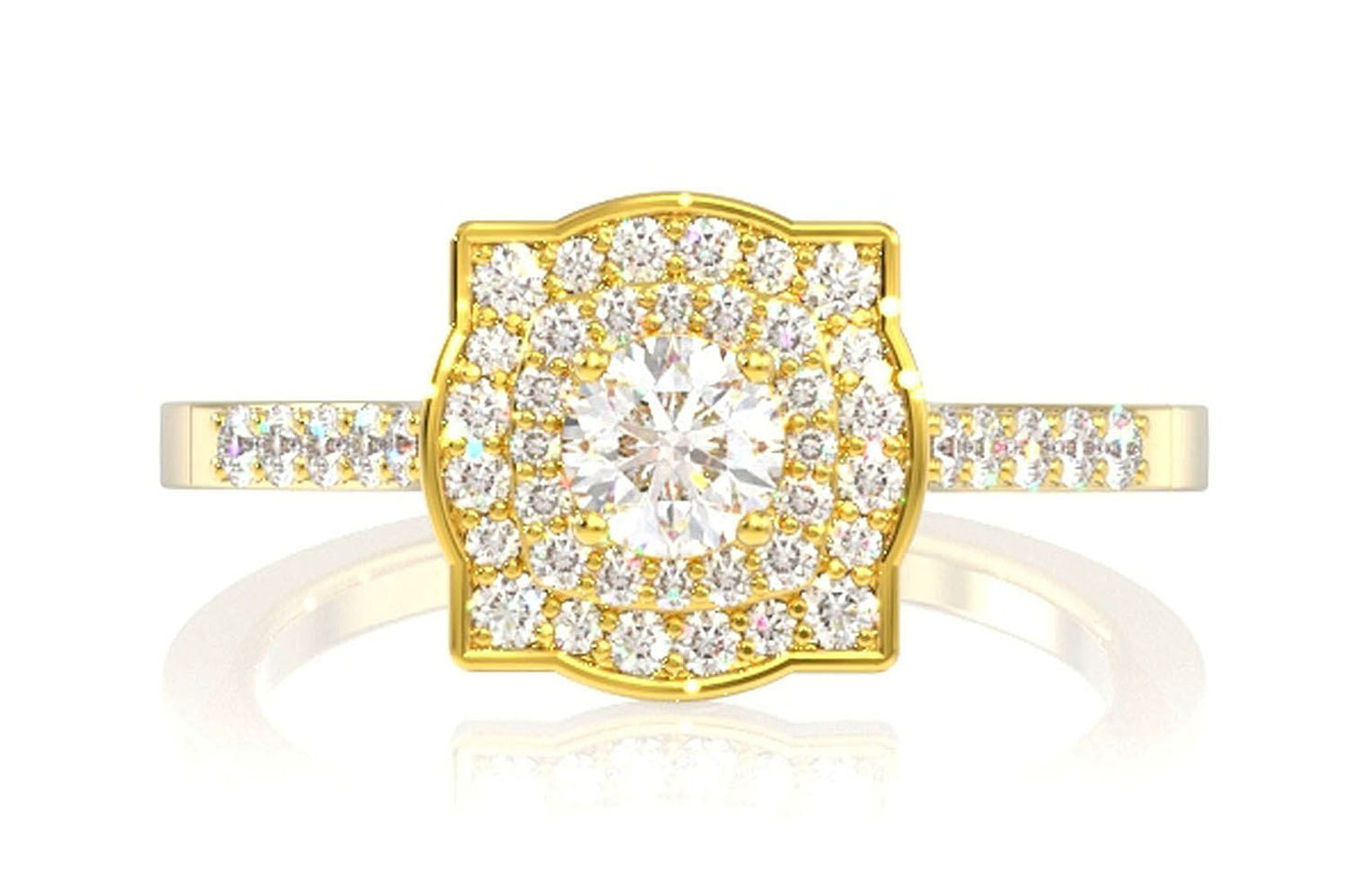 0.50CTW DOUBLE LAYER UNDER HEART - DIAMOND ENGAGEMENT RING