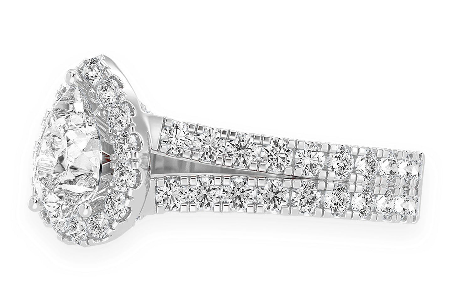 SFINX - SOLITAR CU PARĂ 1.00CT - SCALLOP DESPĂRTAT PE DOUĂ RÂNDURI - INEL DE LOGODNĂ CU DIAMANT