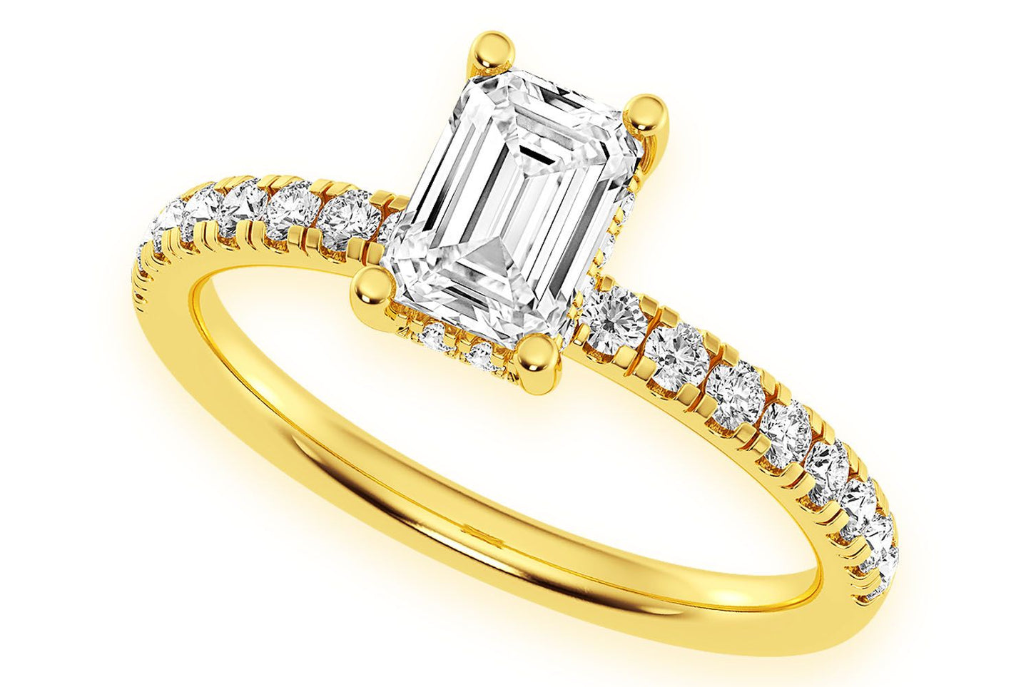 THINN - 0.75CT EMERALD CUT SOLITAIRE - DIAMOND ENGAGEMENT RING
