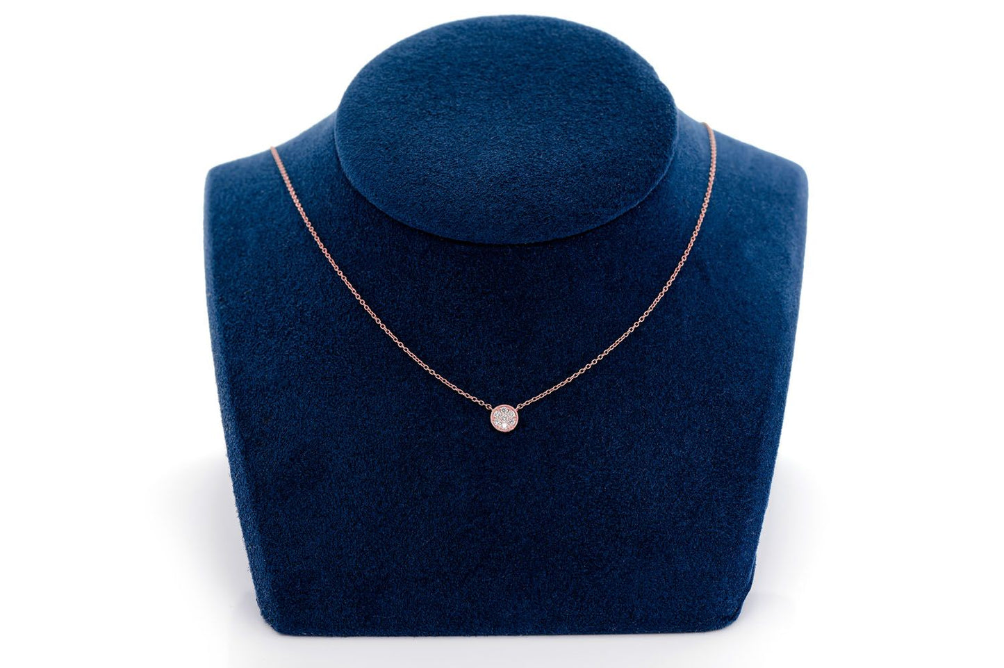 ROUND DIAMOND DISC PENDANT 14K SOLID GOLD 0.10CTW