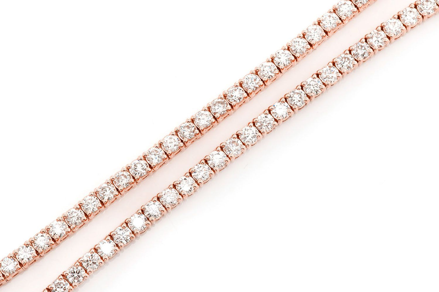 7PT PRONG SET TENNIS NECKLACE 14K 13.50CTW