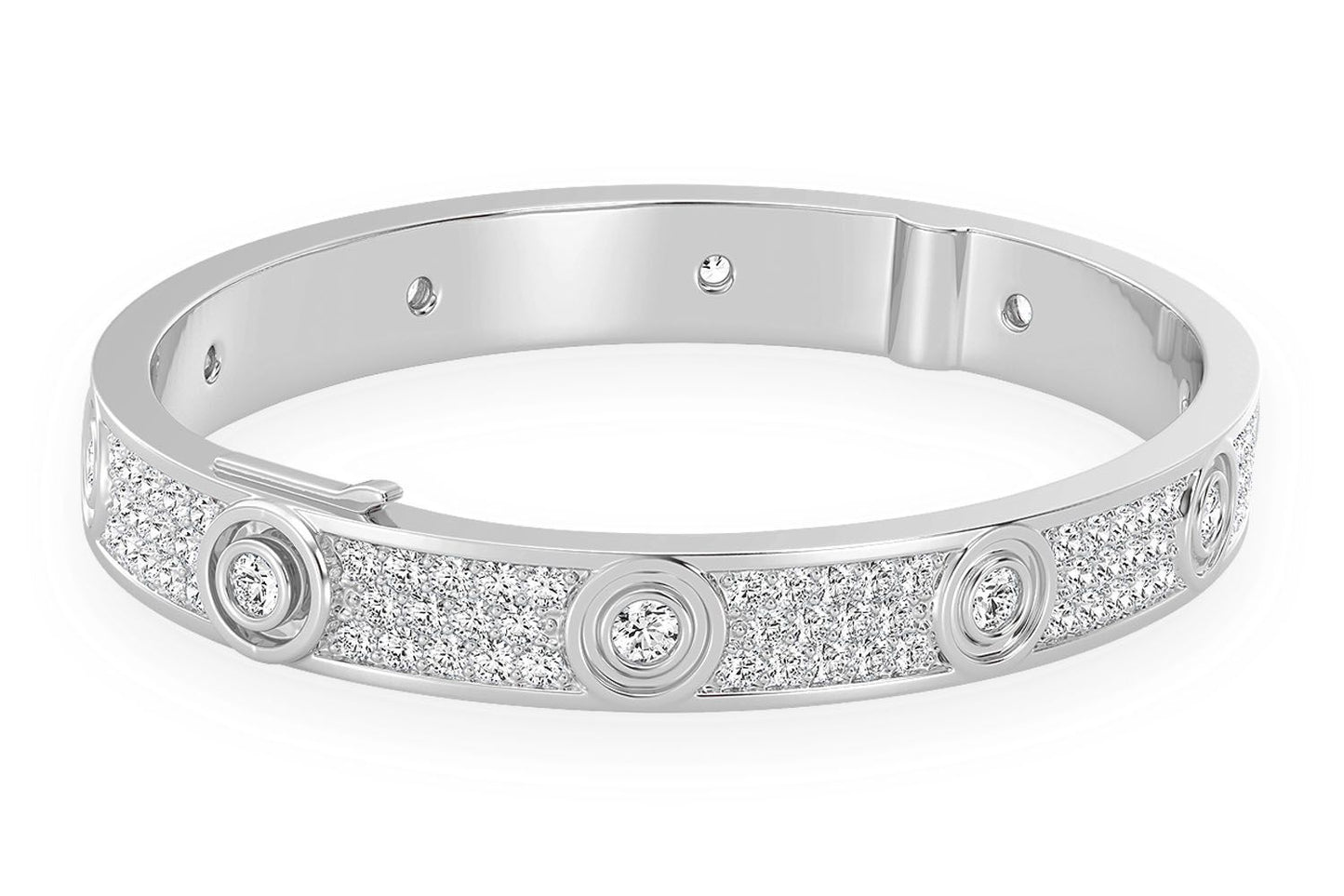 FULL DIAMOND ETERNITY DIAMOND BANGLE 14K SOLID GOLD 6.05CTW
