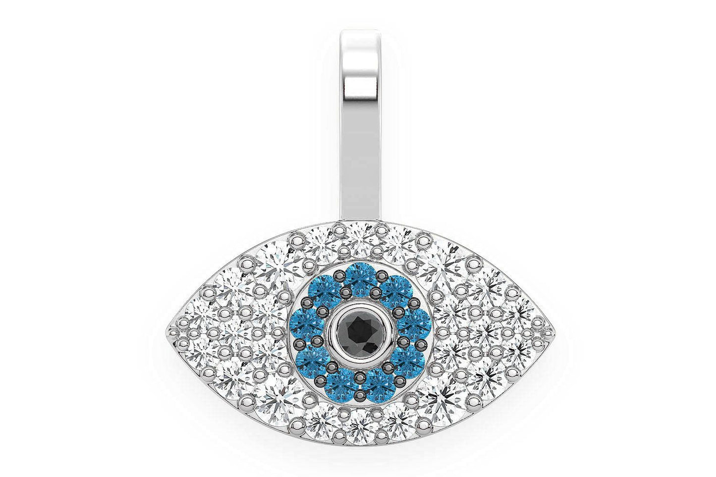 PANDANT CU DIAMANT EVIL EYE, AUR MASIV DE 14K, 0.20CT