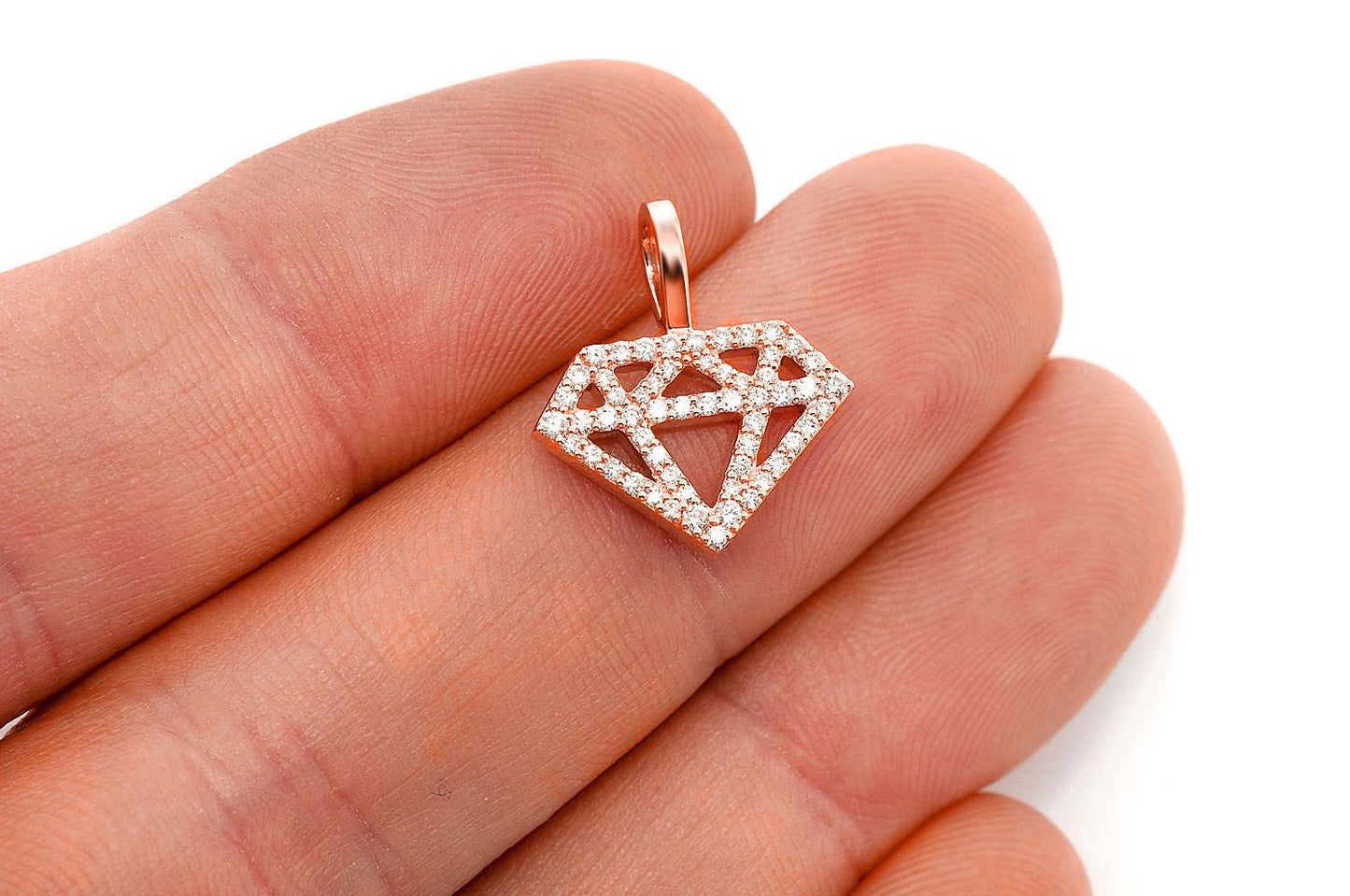 DIAMOND SILHOUETTE PENDANT 14K SOLID GOLD .35CTW