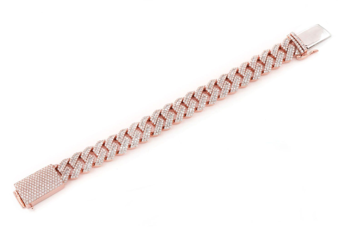 16MM RAISED BAGUETTE CUBAN LINK BRACELET 14K 17.25CTW