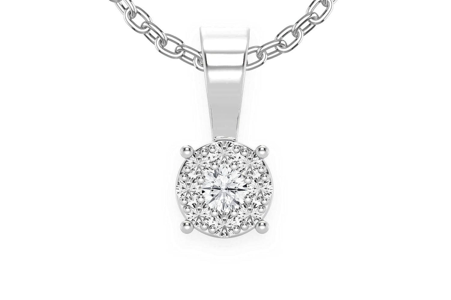 MOSAIC DIAMOND PENDANT 14K SOLID GOLD 0.15CTW