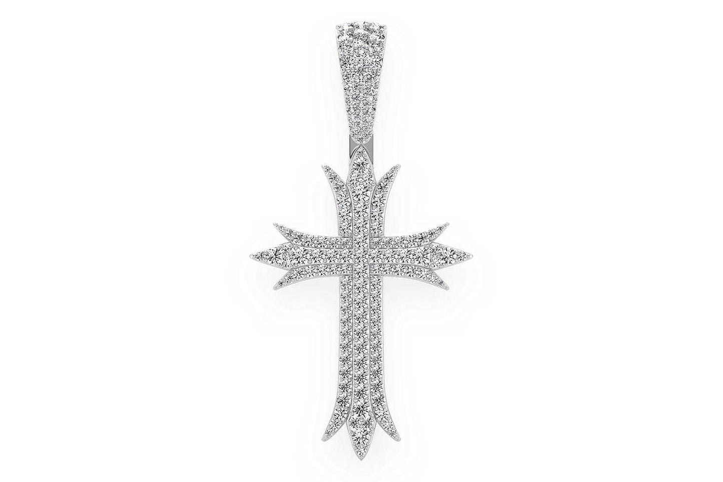 PANDANT DECO CROSS CU DIAMANT, AUR MASIV DE 14K, 3,75 CT