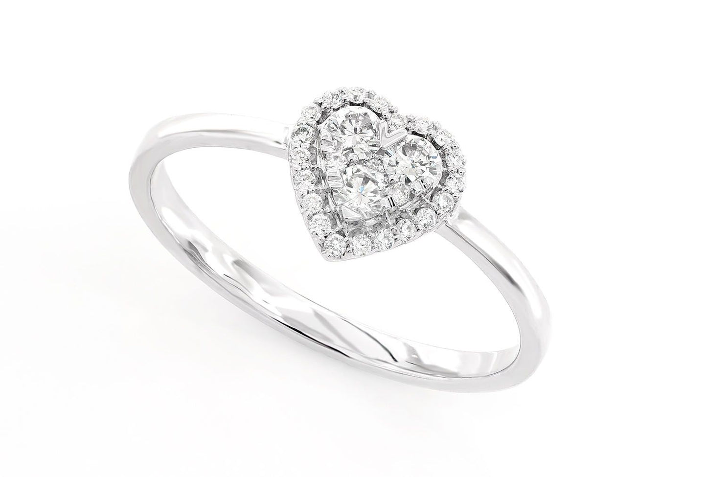 INEL MOZAIC CU INIMĂ ȘI DIAMANT, AUR MASIV DE 14K, 0.25CT
