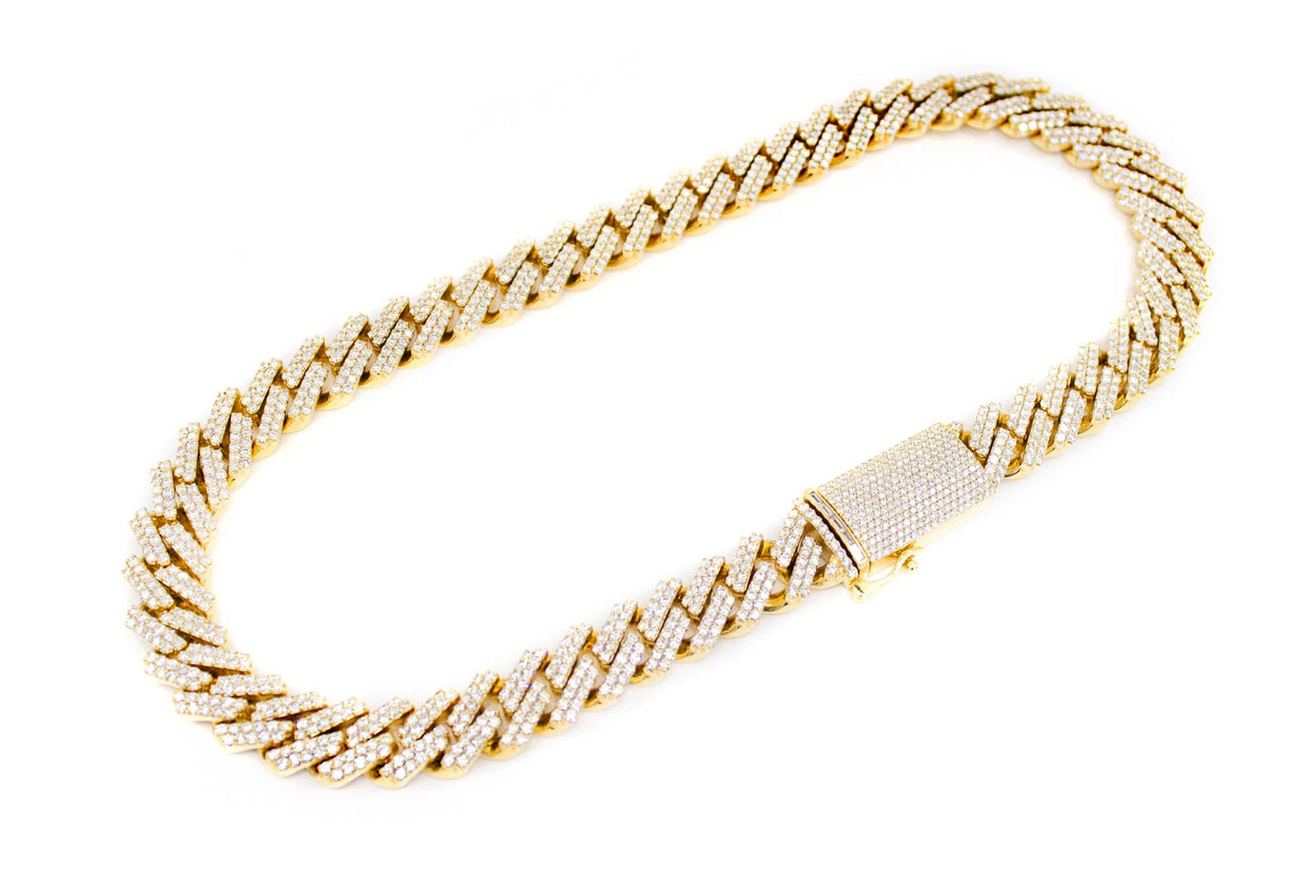 16MM RAISED CUBAN DIAMOND NECKLACE 14K SOLID GOLD 33.00CTW