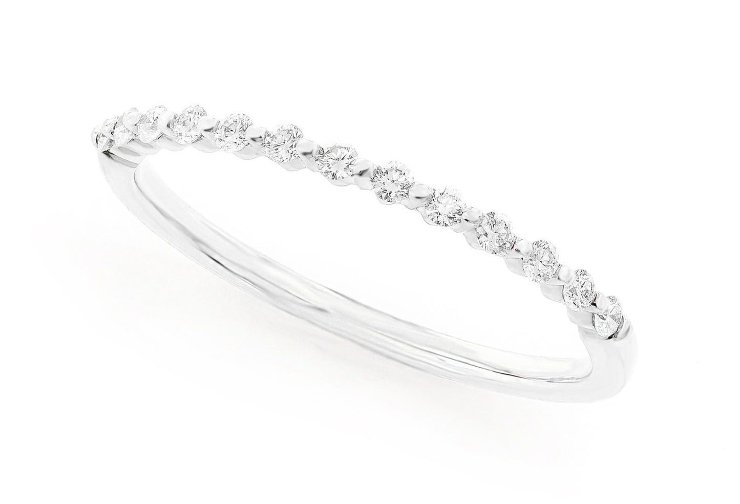 Inel cu diamante suprapuse, aur masiv de 14K, 0.15 ct