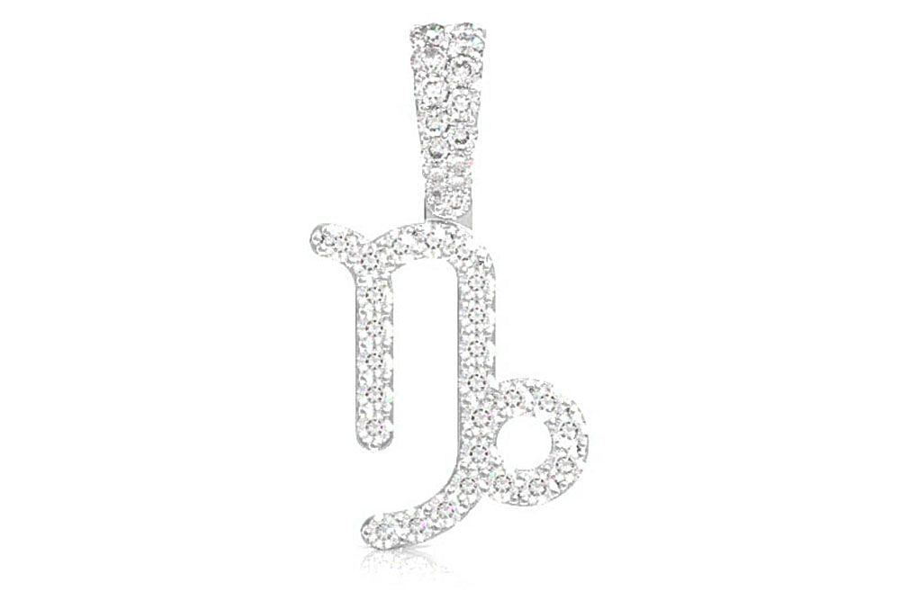 Pandantiv Capricorn Zodiac cu Diamant Aur Masiv de 14K 0.75CTW