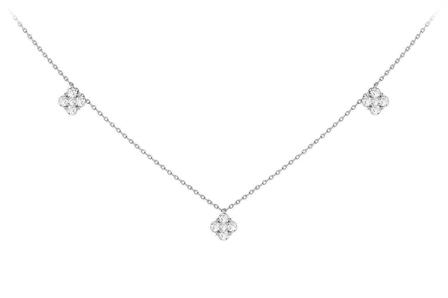COLIER CLOVER DIAMOND STATION AUR MASIV DE 14K 0.45CT