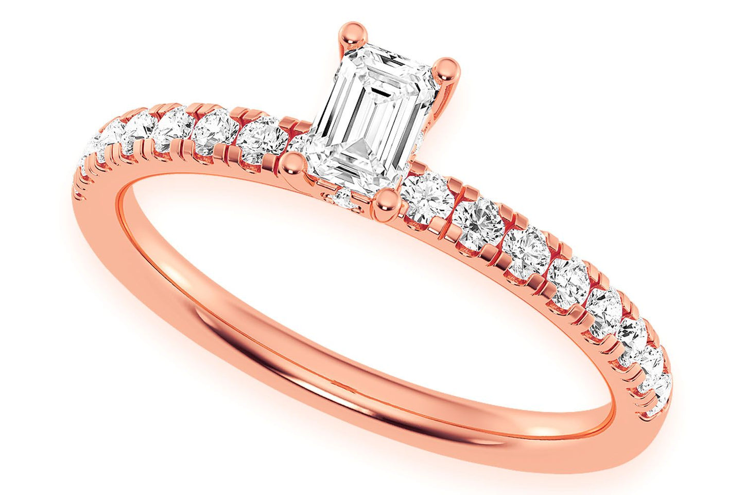 THINN - .25CT EMERALD CUT - DIAMOND ENGAGEMENT RING