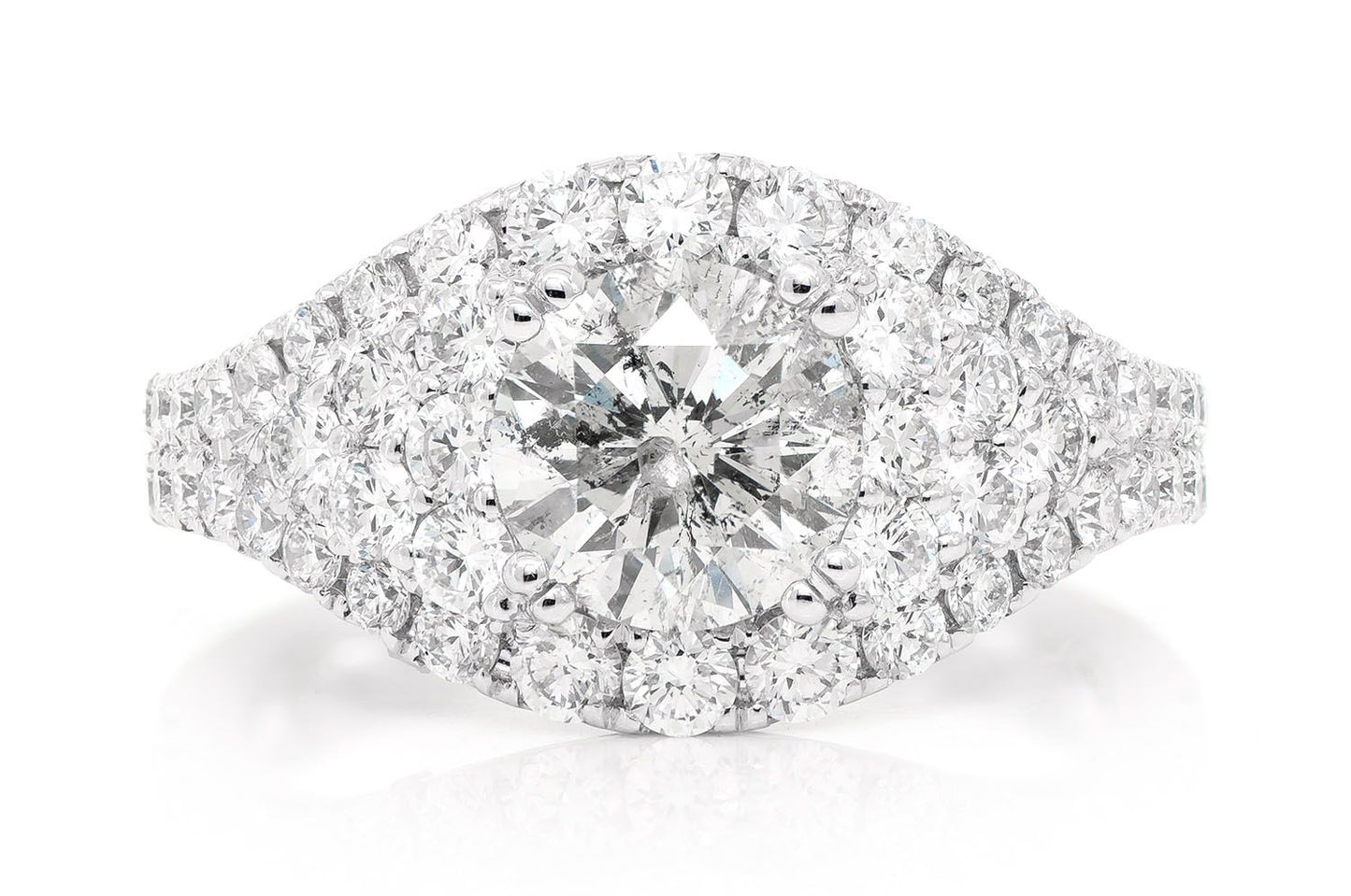 ROUND TIER HALO DIAMOND RING 14K SOLID GOLD 1.20CTW