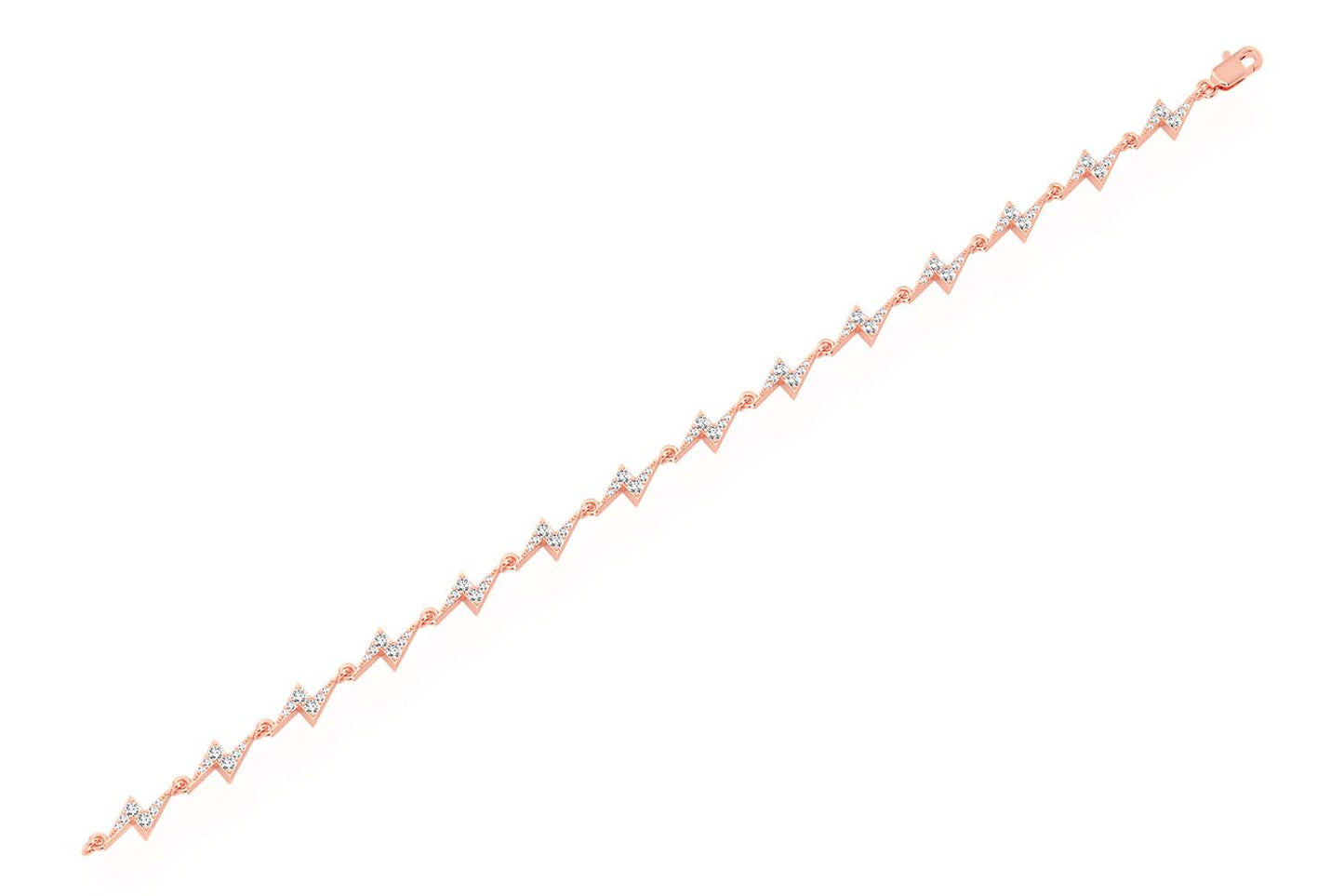 LIGHTNING BOLT ETERNITY DIAMOND BRACELET 14K SOLID GOLD 1.25CTW