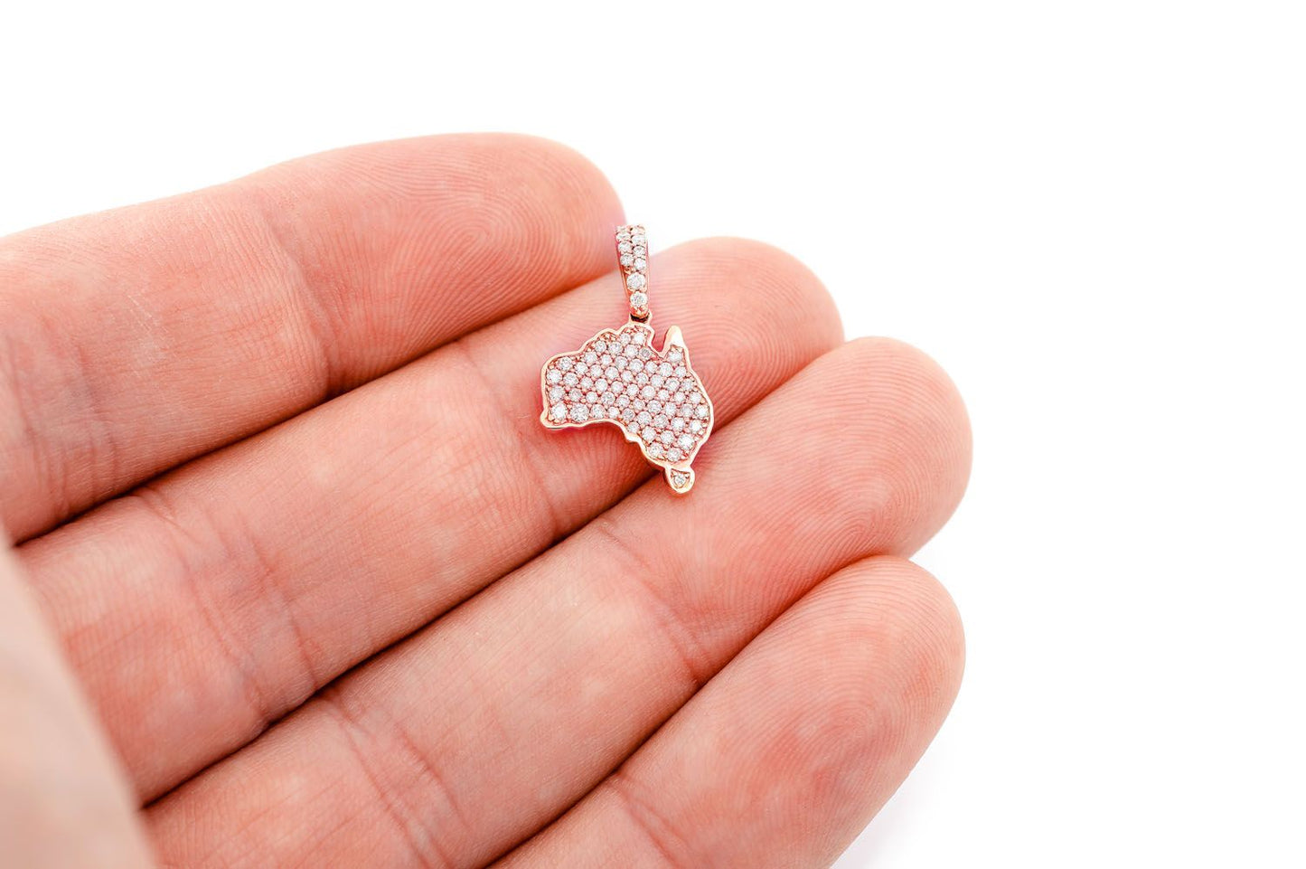 PANDANT CU DIAMANTE AUSTRALIANE, AUR MASIV DE 14K, 0.35CTW