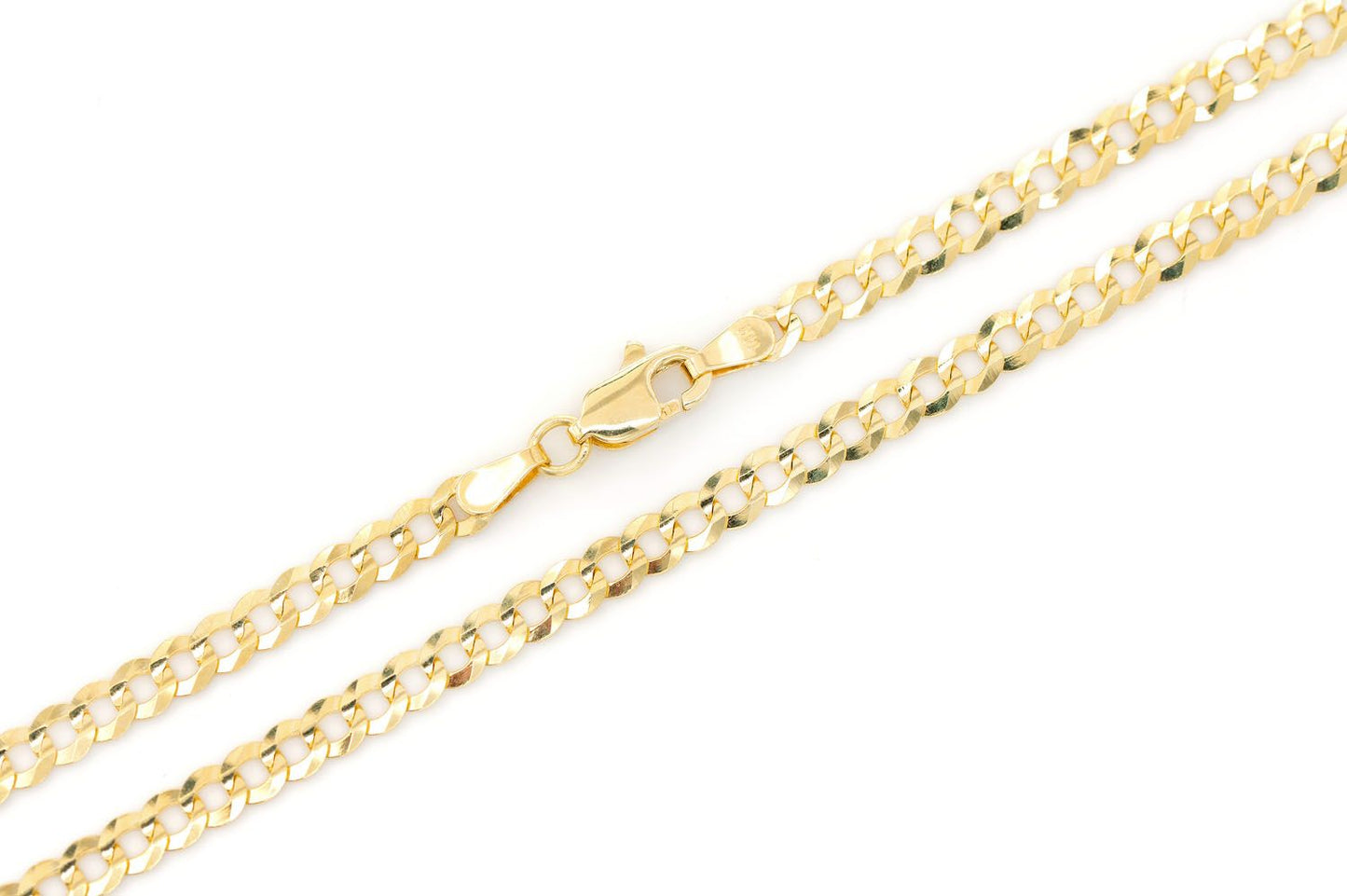 3.5MM FLAT CURB BRACELET 14K SOLID GOLD