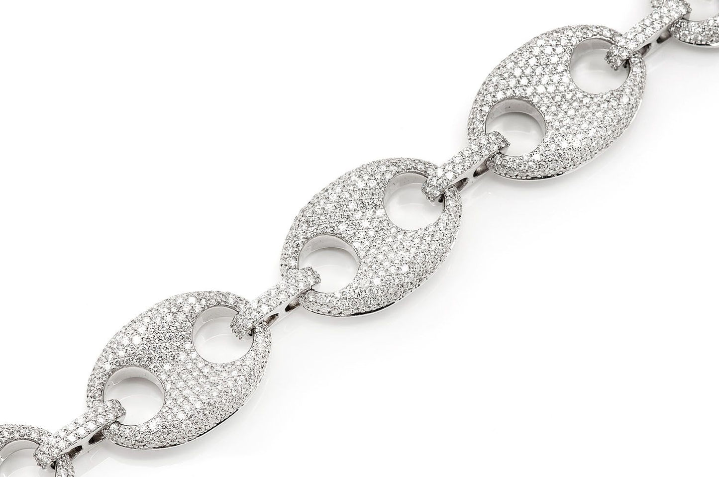 18MM MARINER LINK DIAMOND BRACELET 14K SOLID GOLD 14.00CTW