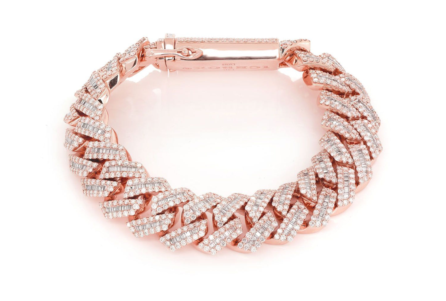 16MM RAISED BAGUETTE CUBAN LINK BRACELET 14K 17.25CTW