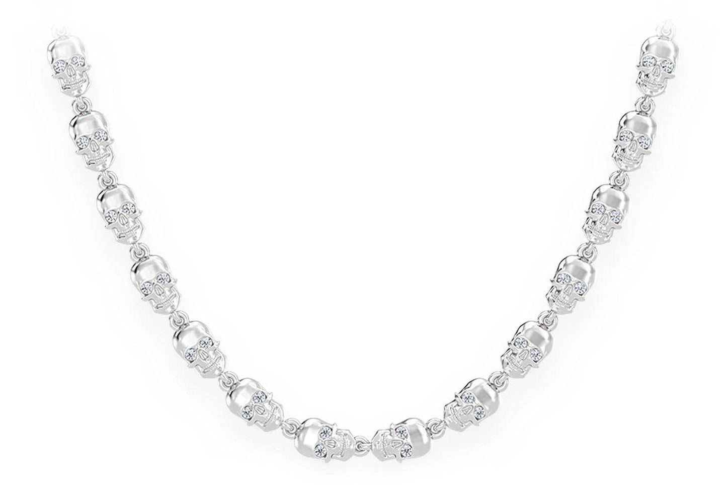 COLIER CU LEGĂTURĂ DE CRANIU CU OCHI ALB-NEGRU 14K 4.00CTW