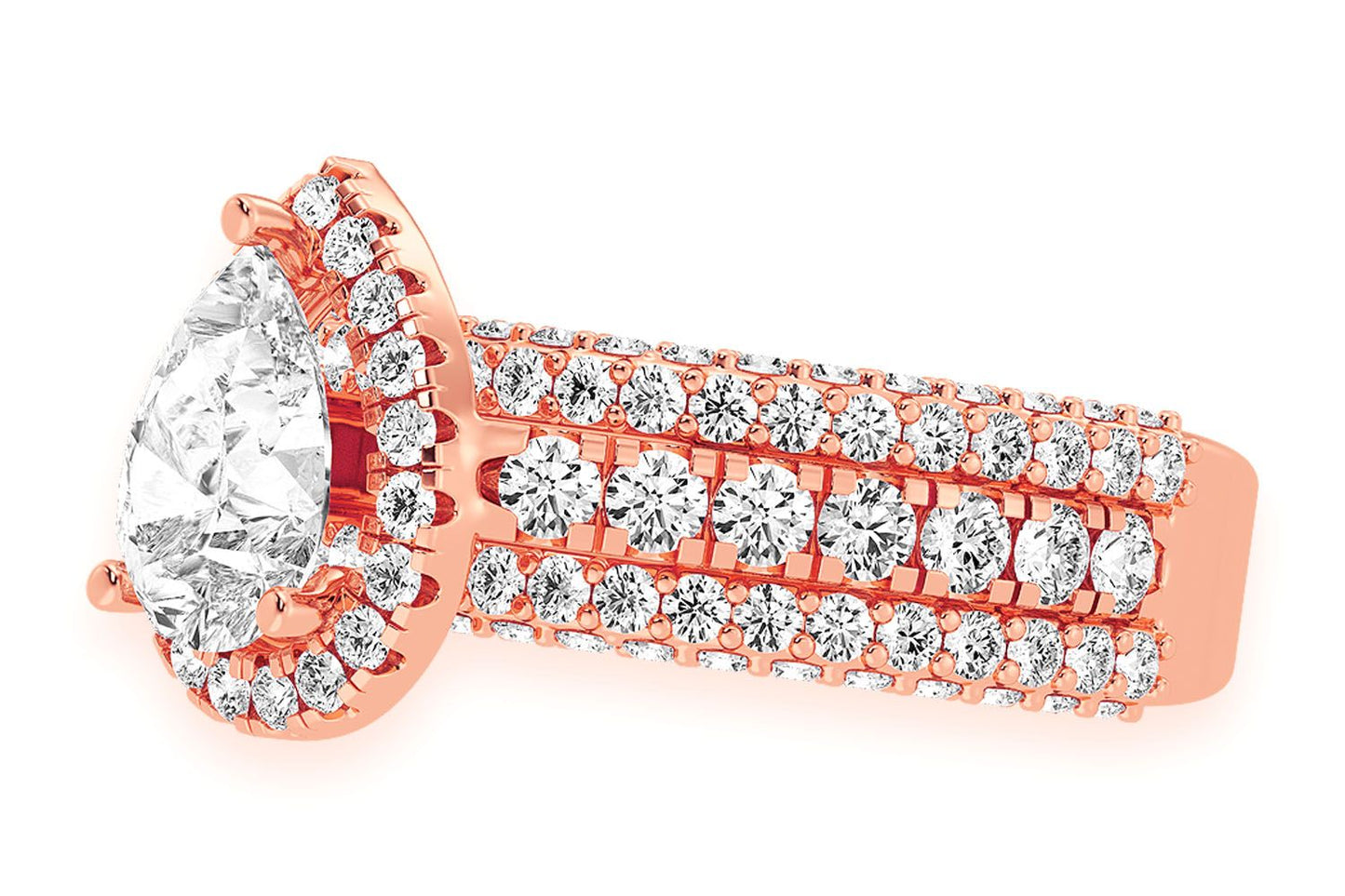 1.50CT PEAR SOLITAIRE - THREE ROW - DIAMOND ENGAGEMENT RING