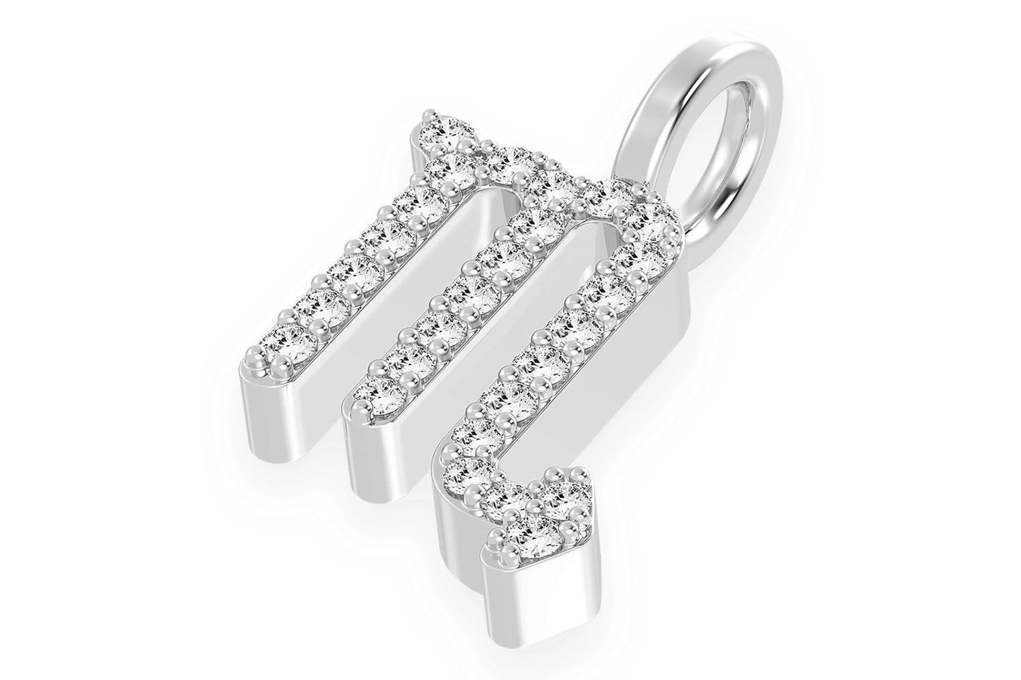 SCORPIO ZODIAC DIAMOND PENDANT 14K SOLID GOLD 0.10CTW