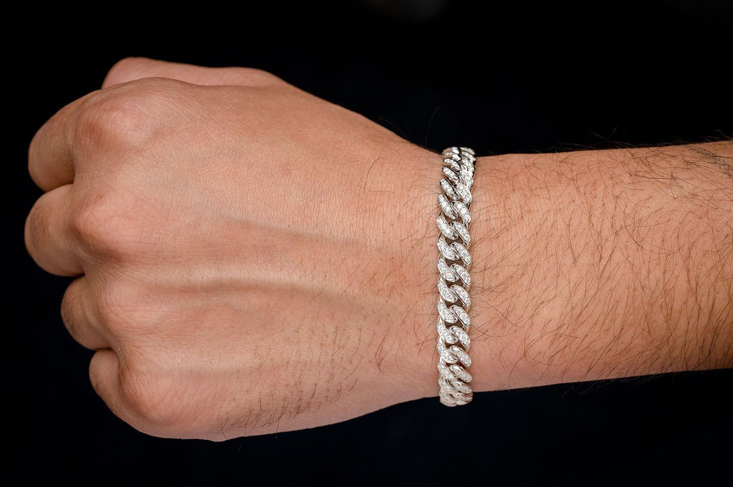 8MM MIAMI CUBAN DIAMOND BRACELET 14K SOLID GOLD 4.00CTW