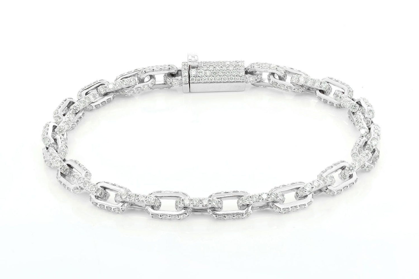 ROLO DIAMOND BRACELET 14K SOLID GOLD 12.00CTW