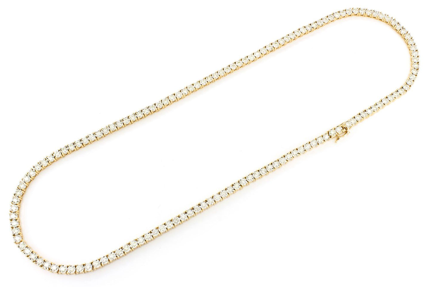 COLIER TENIS CU SET MIRACULOS DE 9PT, AUR MASIV DE 14K, 10.00CTW