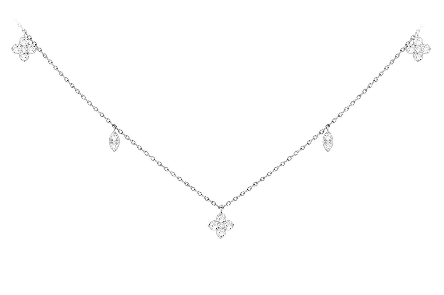 COLIER CLOVER DIAMOND STATION AUR MASIV DE 14K 0.25CT