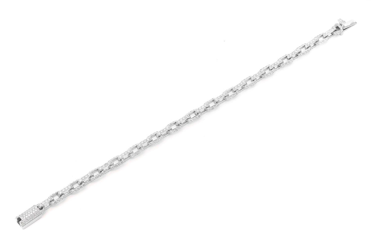 ROLO DIAMOND BRACELET 14K SOLID GOLD 12.00CTW